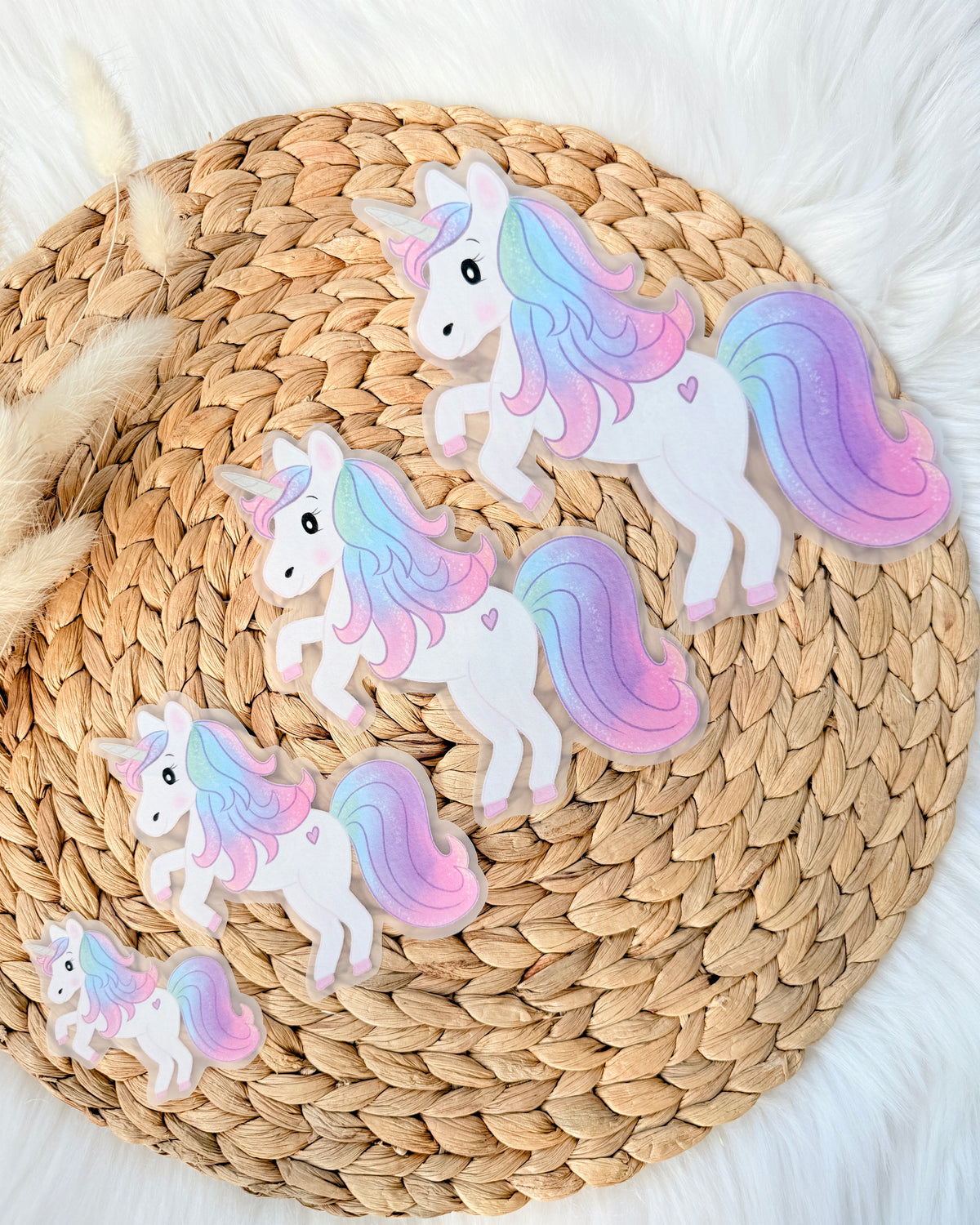 Bügelbilder Einhorn in 4 Größen