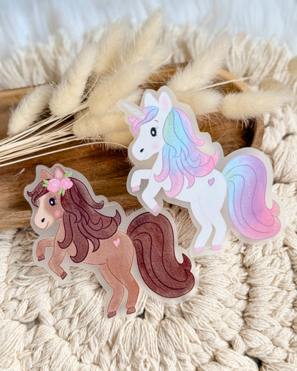 Bügelbild Pferd und Einhorn