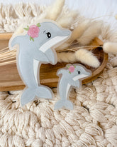 Delfin mit Rose Bügelbild