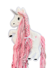 Applikation Einhorn mit Wollmähne Rosa
