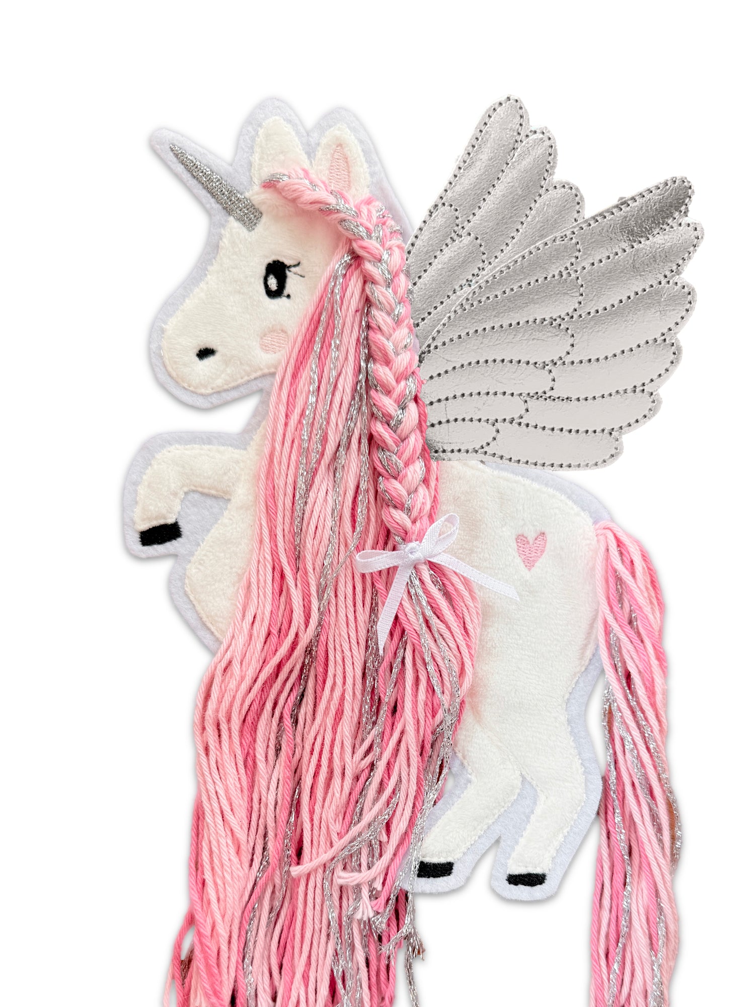 Applikation Pegasus "Pia" - Rosa/Silber
