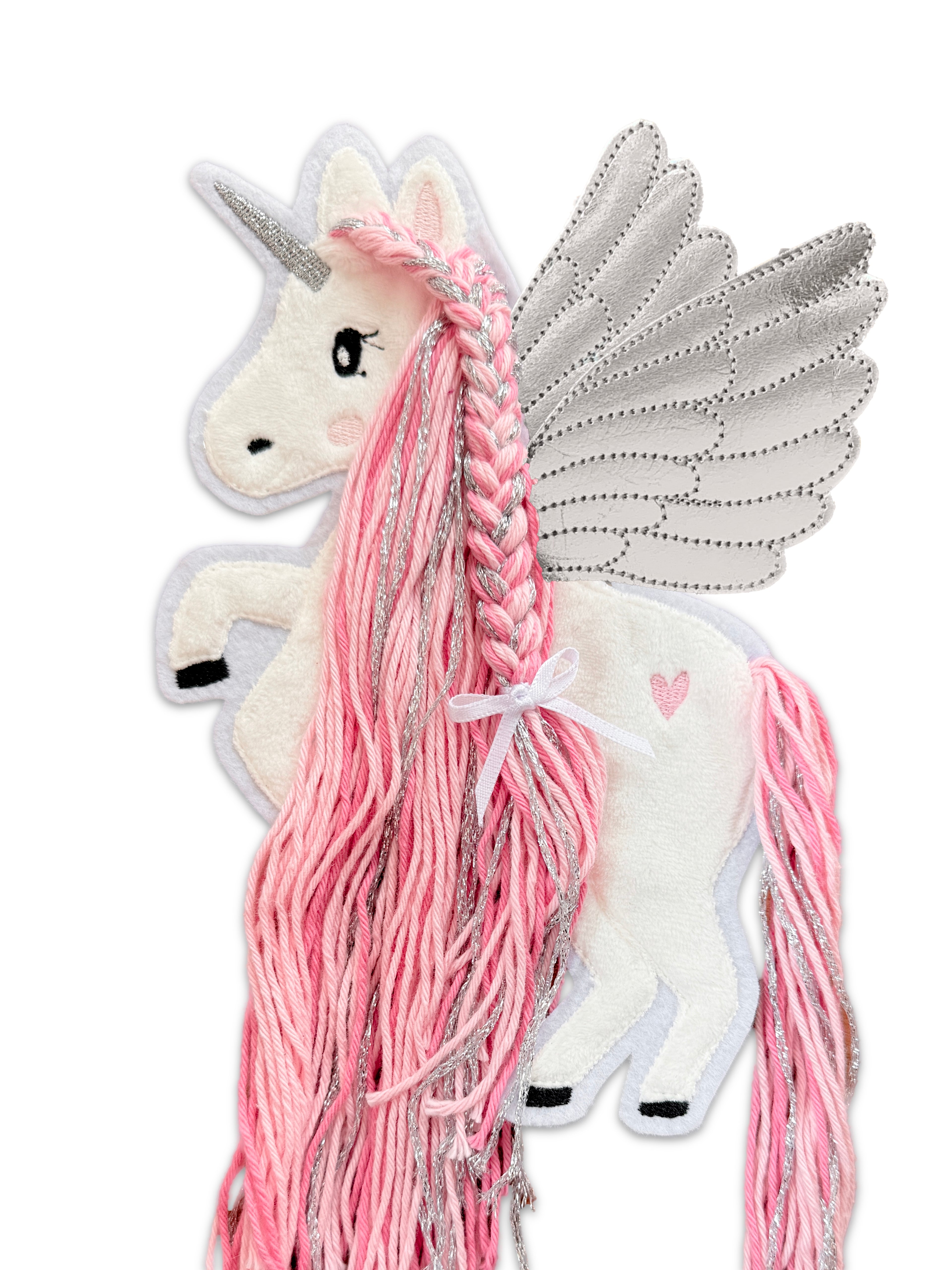 Applikation Pegasus "Pia" - Rosa/Silber