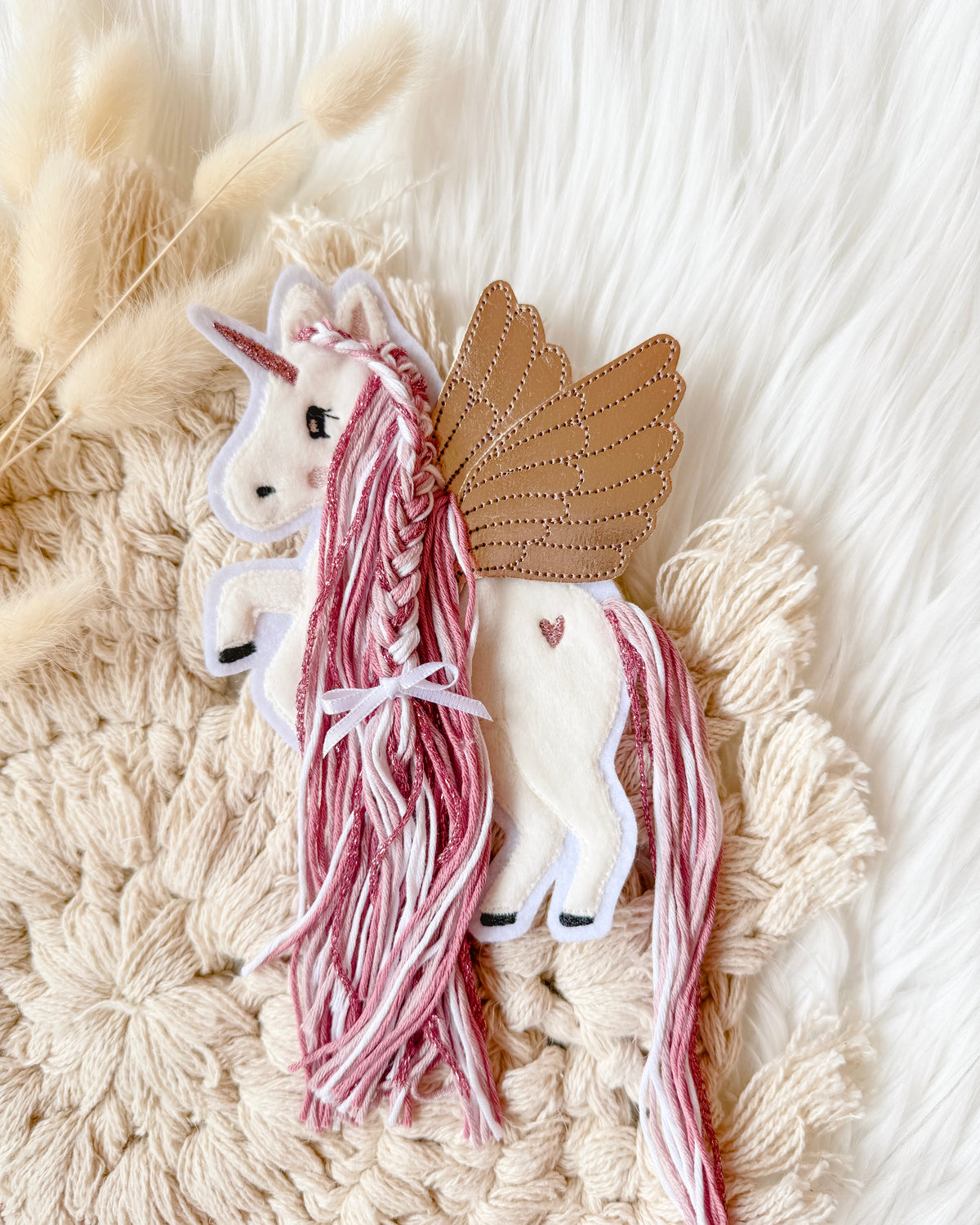 Pegasus Bügelbild Rose Altrosa