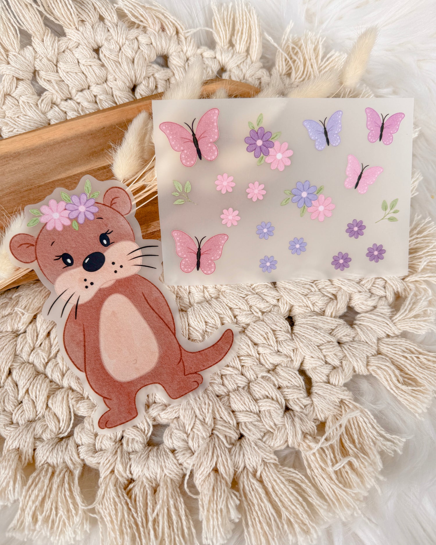Otter mit Blumen DTF Druck
