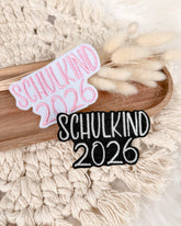 Schulkind 2026 Patch weiß und schwarz 