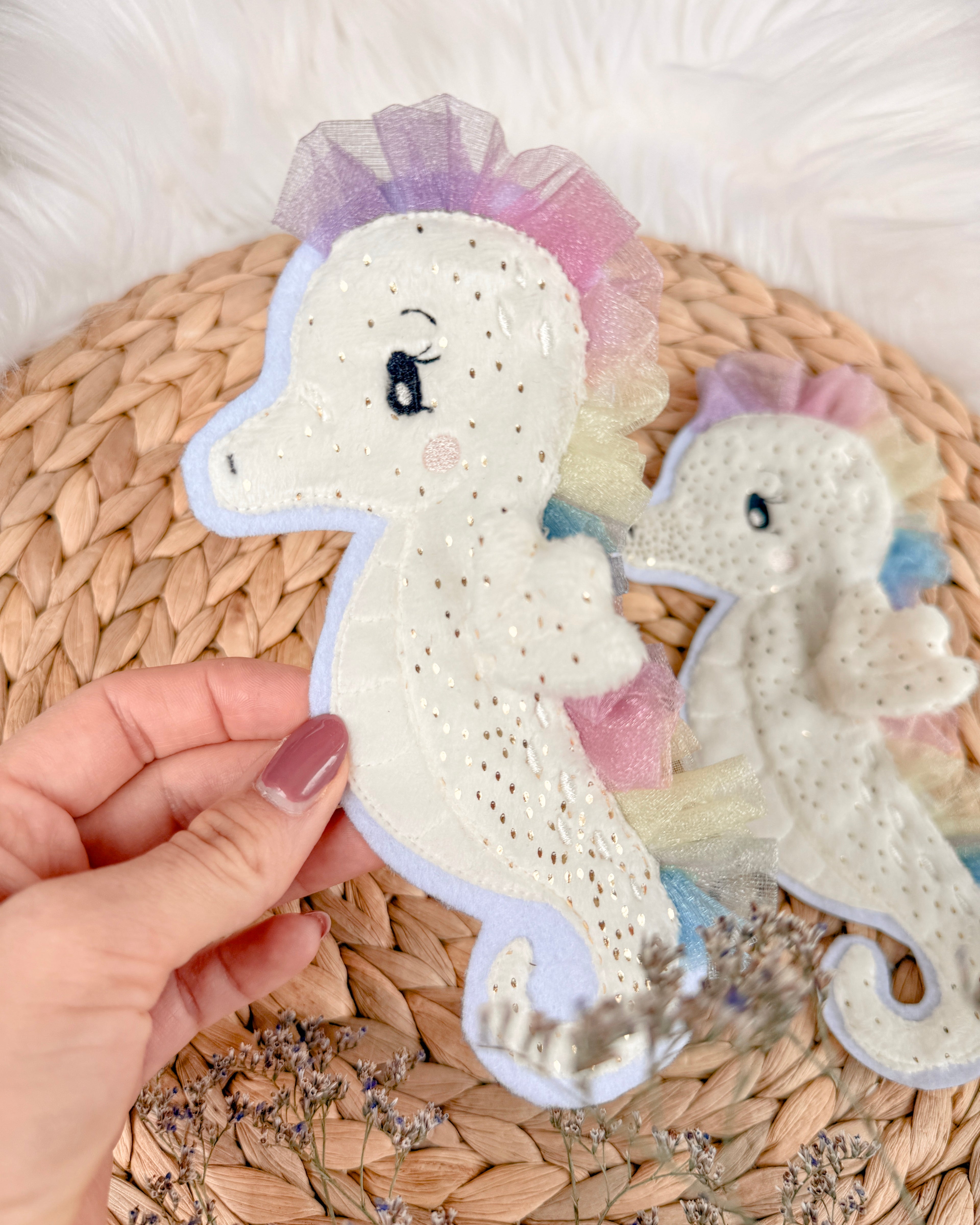 Aufnäher Seepferdchen Glitzer