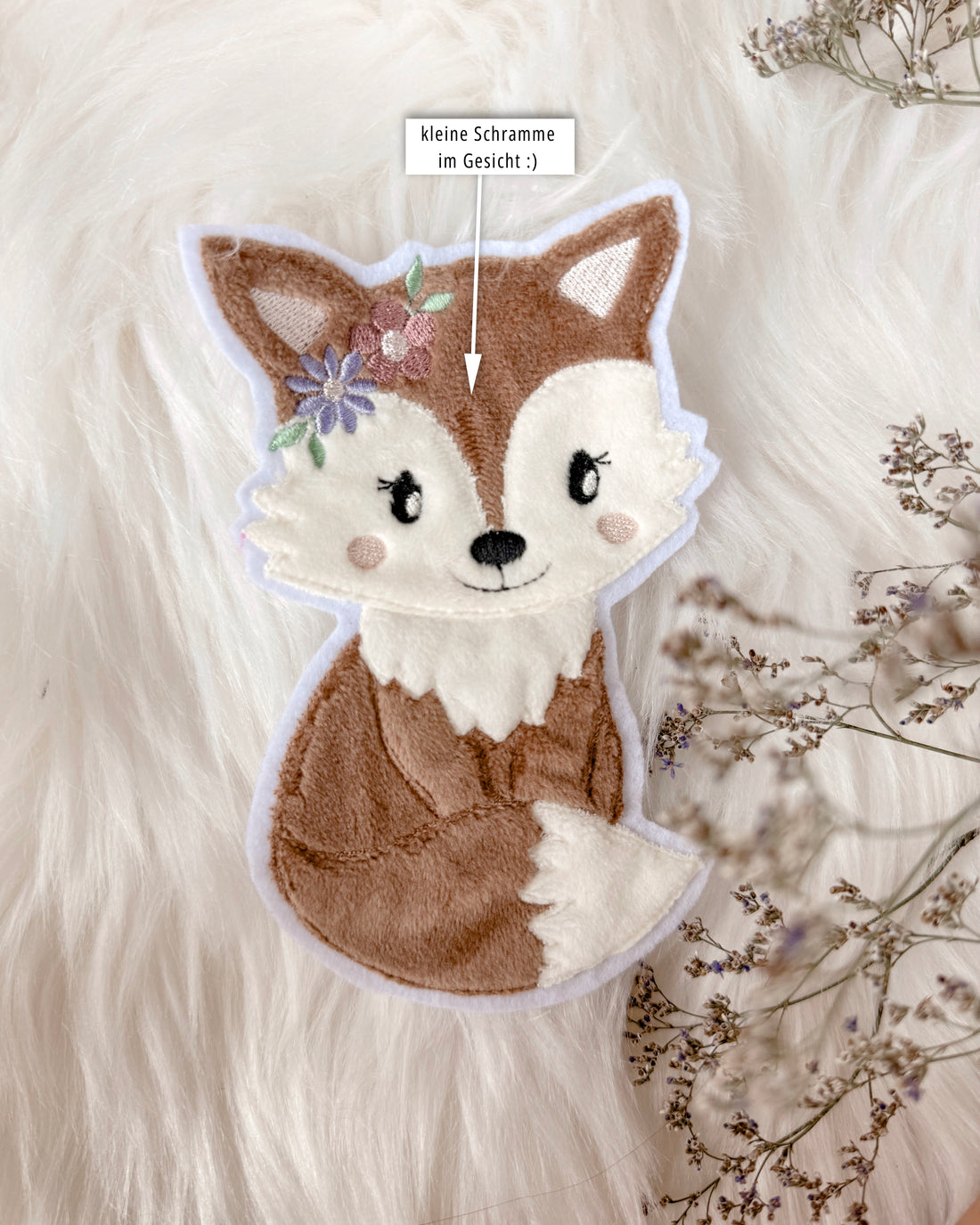 B-WARE - Applikation Boho-Fuchs "Freddy" in Taupe