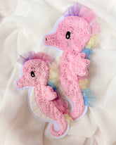 Rosa Seepferdchen Aufnäher Schultüte