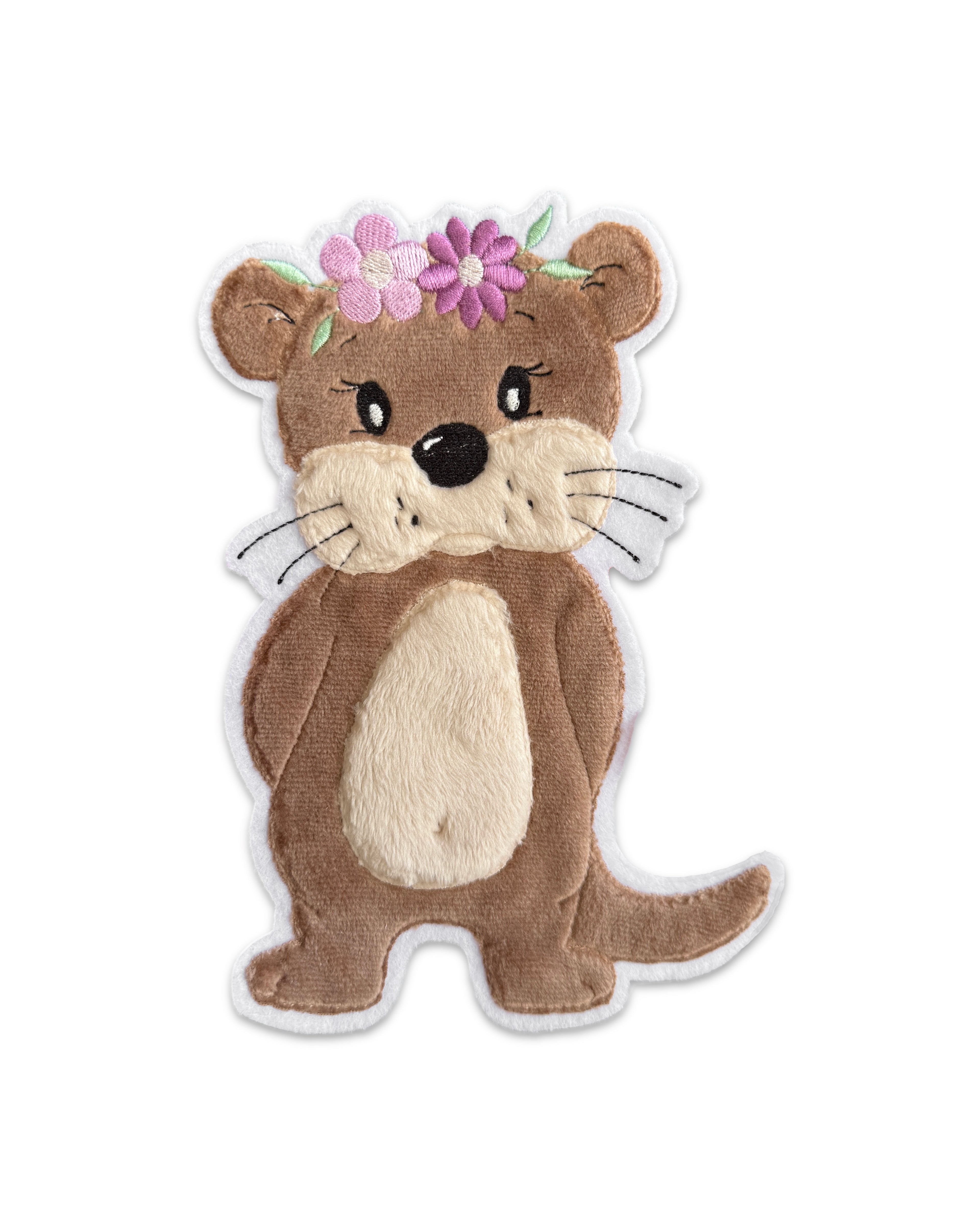 Applikation Otter mit Blumen