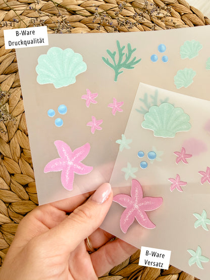 B-WARE - Bügelbild "kleine Seesterne und Muscheln"