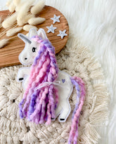 Applikation Einhorn Lila Rosa
