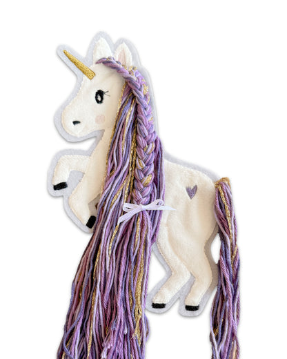 Applikation Einhorn in Lila