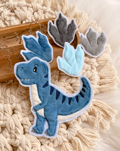 Dinosaurier Blau mit Dinotatzen 