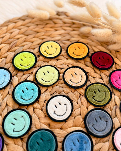 Aufnäher Smiley bunt 