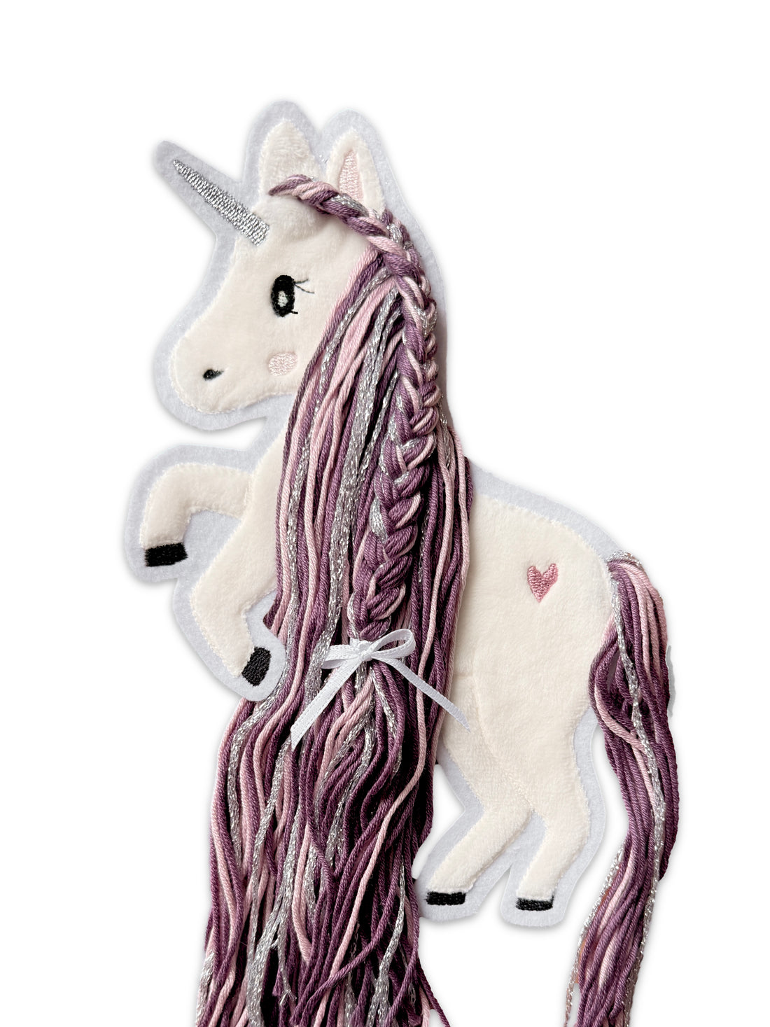 Applikation Einhorn "Ella" - Mauve/Silber