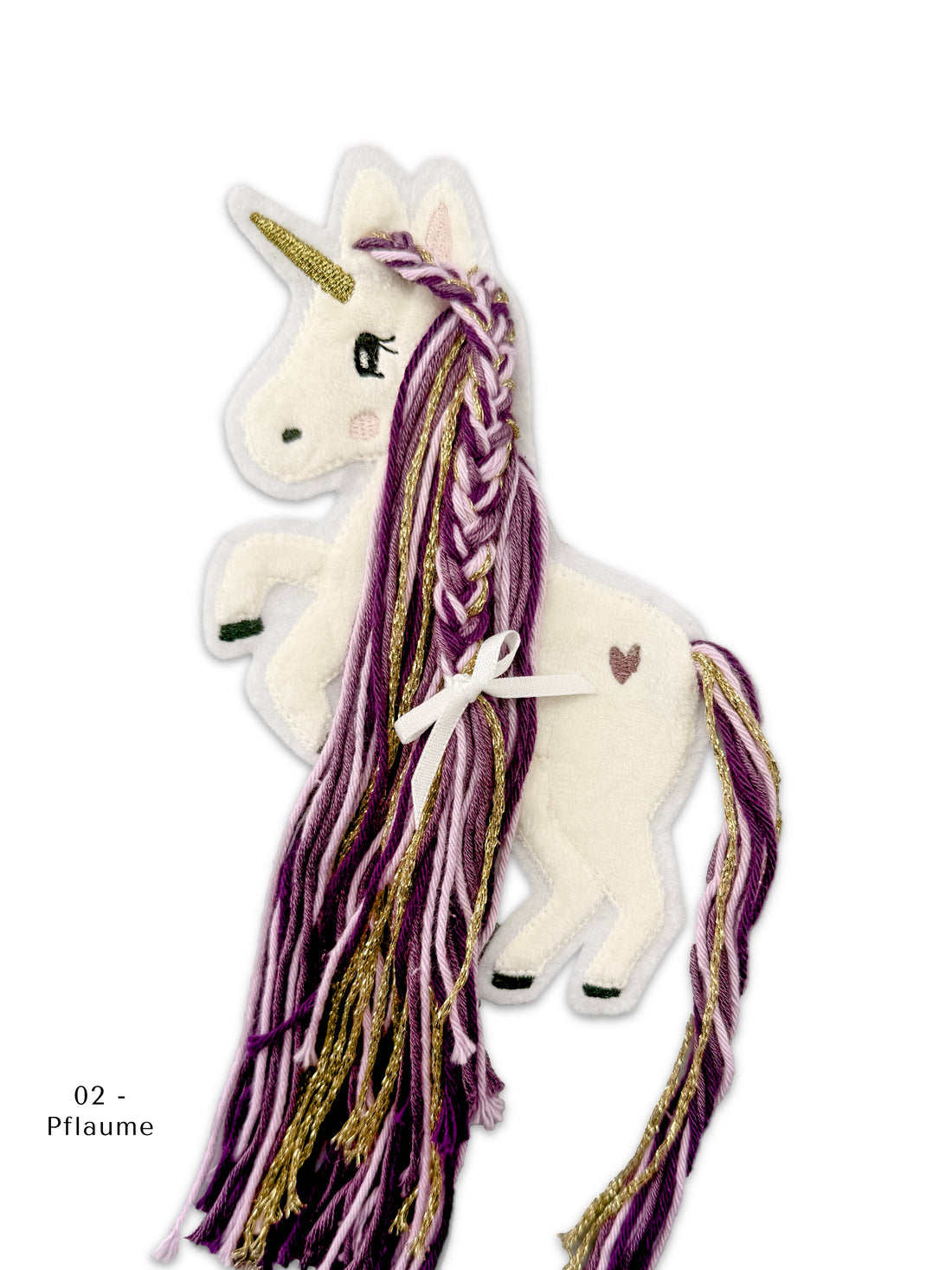 Applikation Einhorn &quot;Ella&quot; Pflaume - Einzelstück