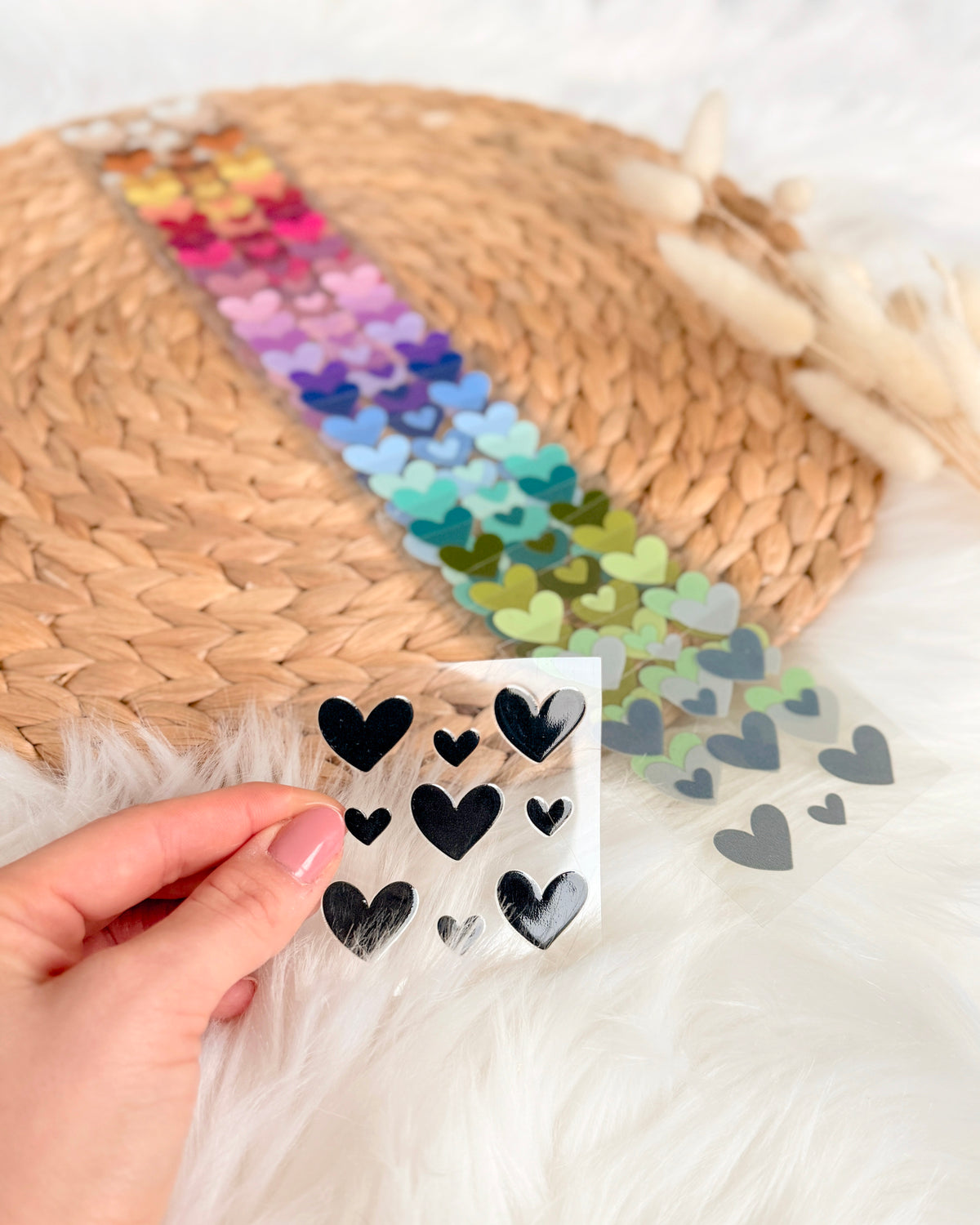 Rub-On Sticker Herzen "Heidi"