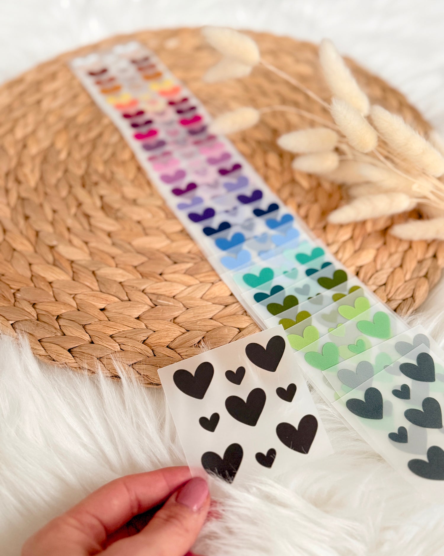 Bügelbild Herzen "Heidi"