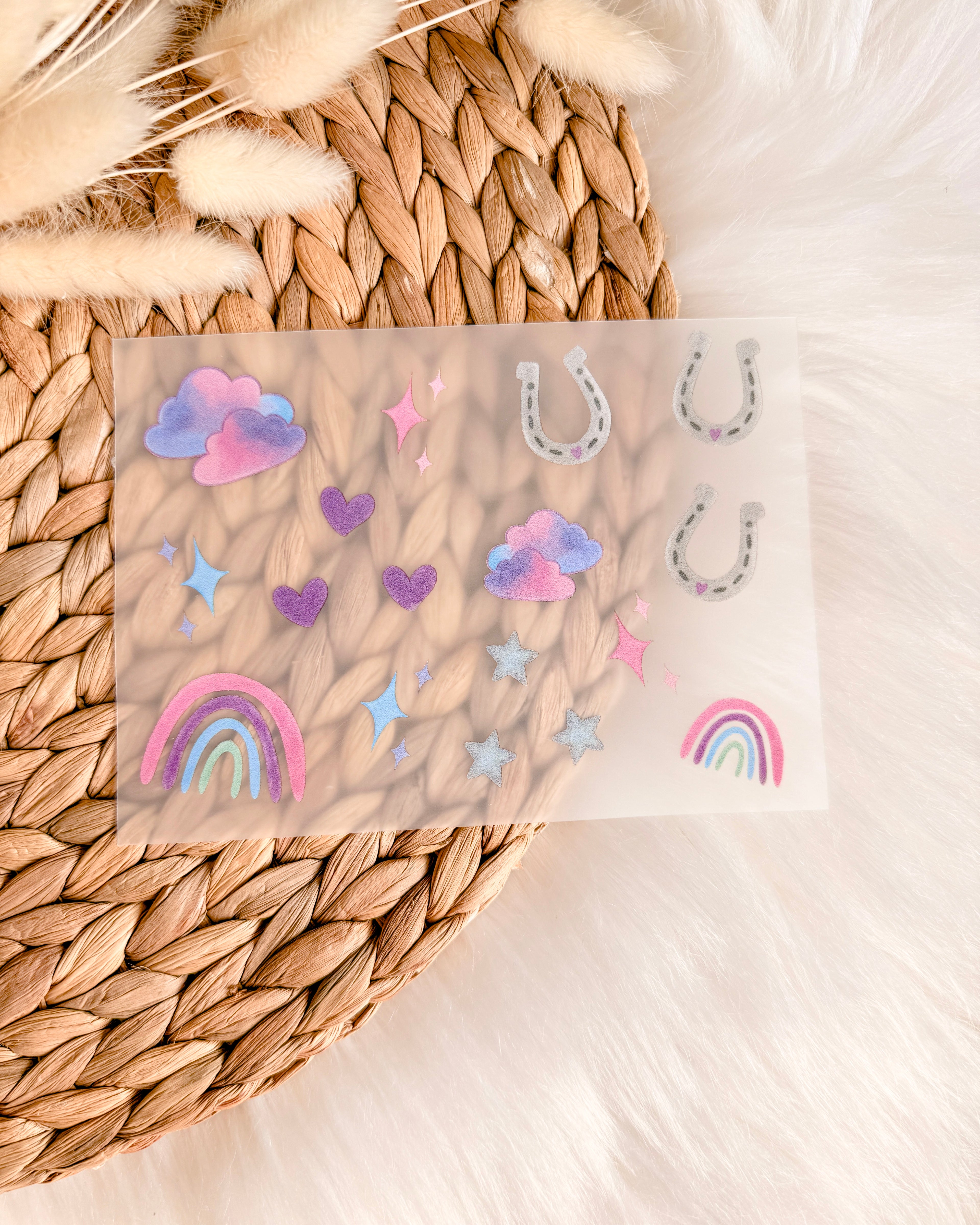 Bügelbild Mini Regenbögen; Sterne