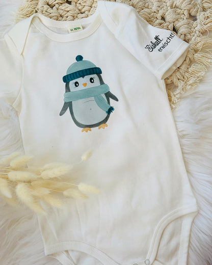 Baby Body mit Bügelbild Pinguin Pitt