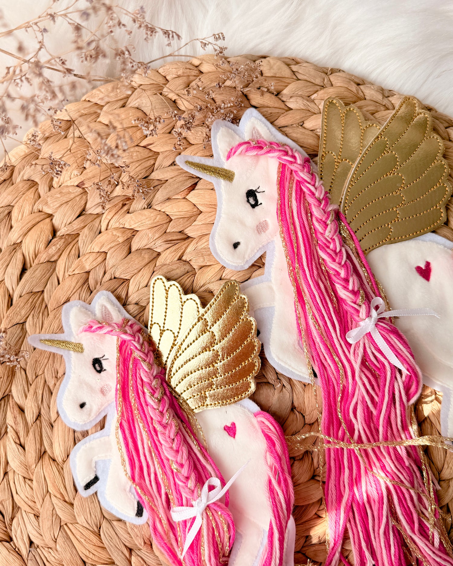 Applikation Pegasus "Pia" - Pink/Gold