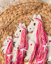 Applikation Einhorn Wolle Pink ROsa