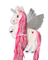 Applikation Pegasus Silber Pink