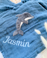 Schnuffeltuch mit Name und Delfin