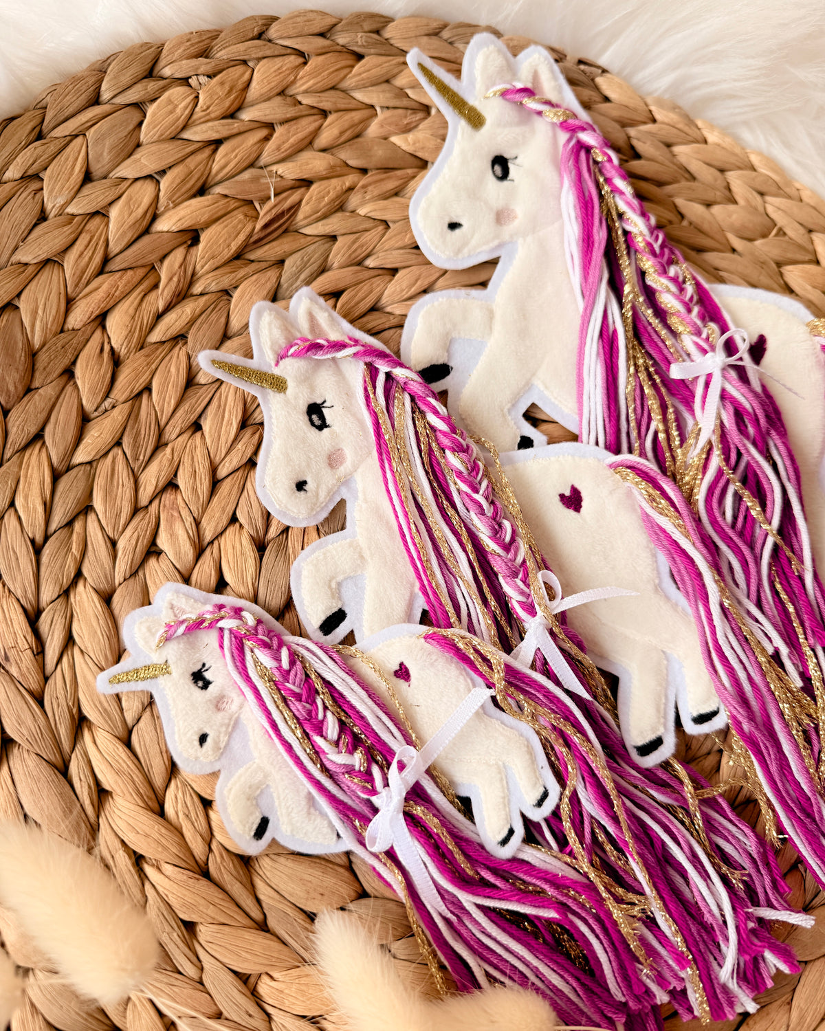 Applikation Einhorn "Ella" - Beere/Gold