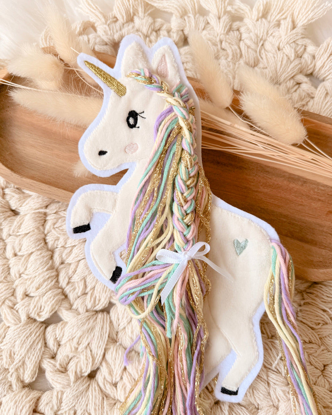Applikation Einhorn "Ella" - Regenbogen/Gold