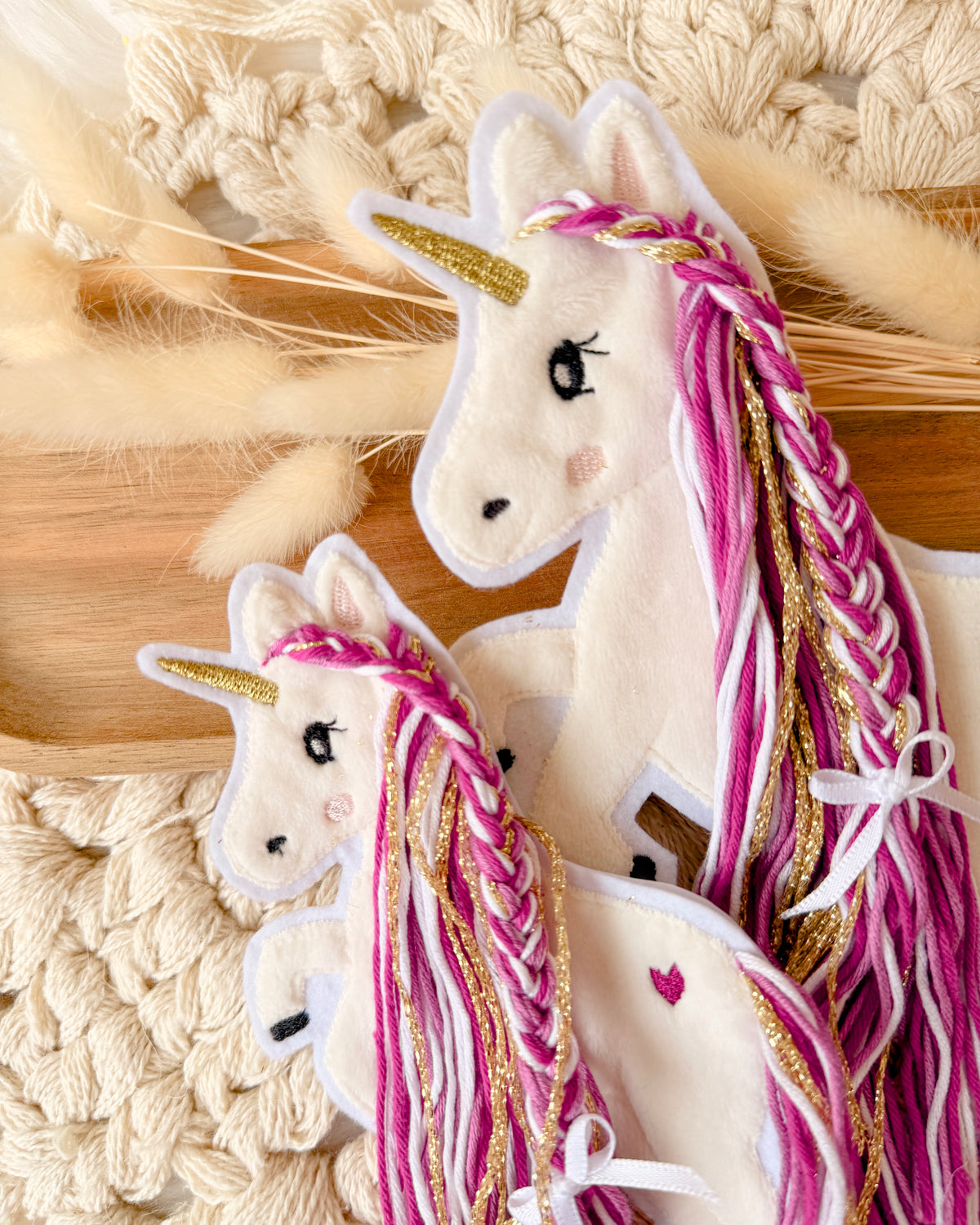 Applikation Einhorn "Ella" - Beere/Gold