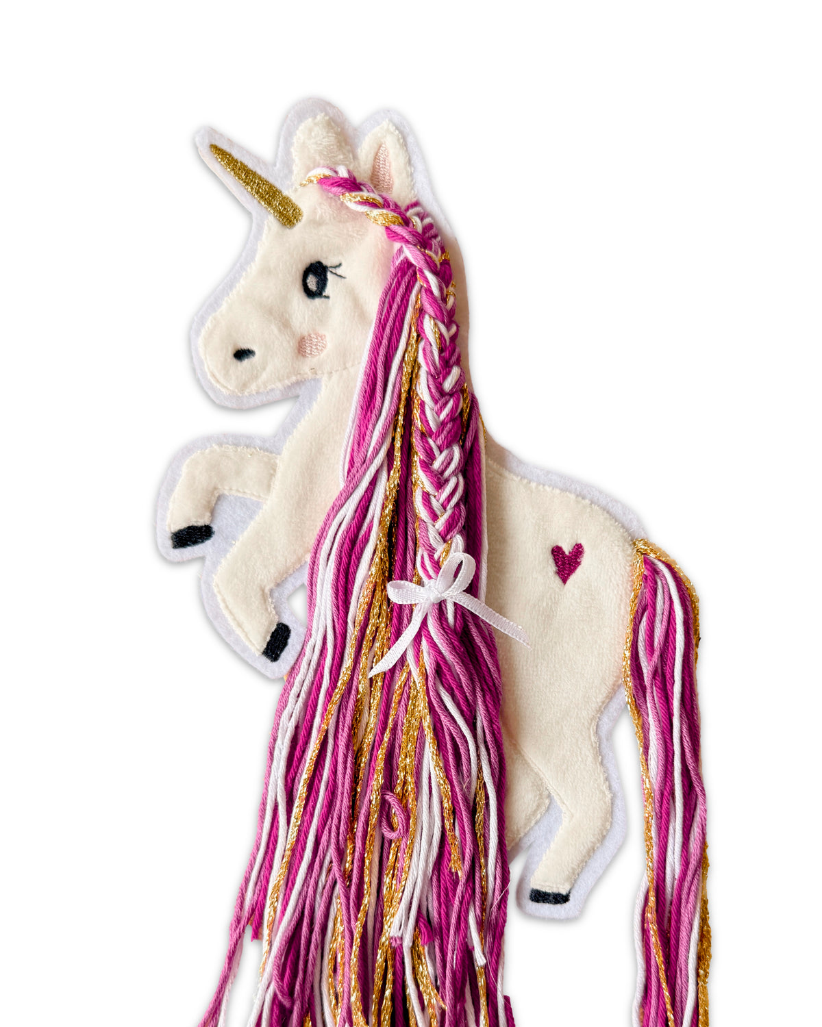 Applikation Einhorn "Ella" - Beere/Gold