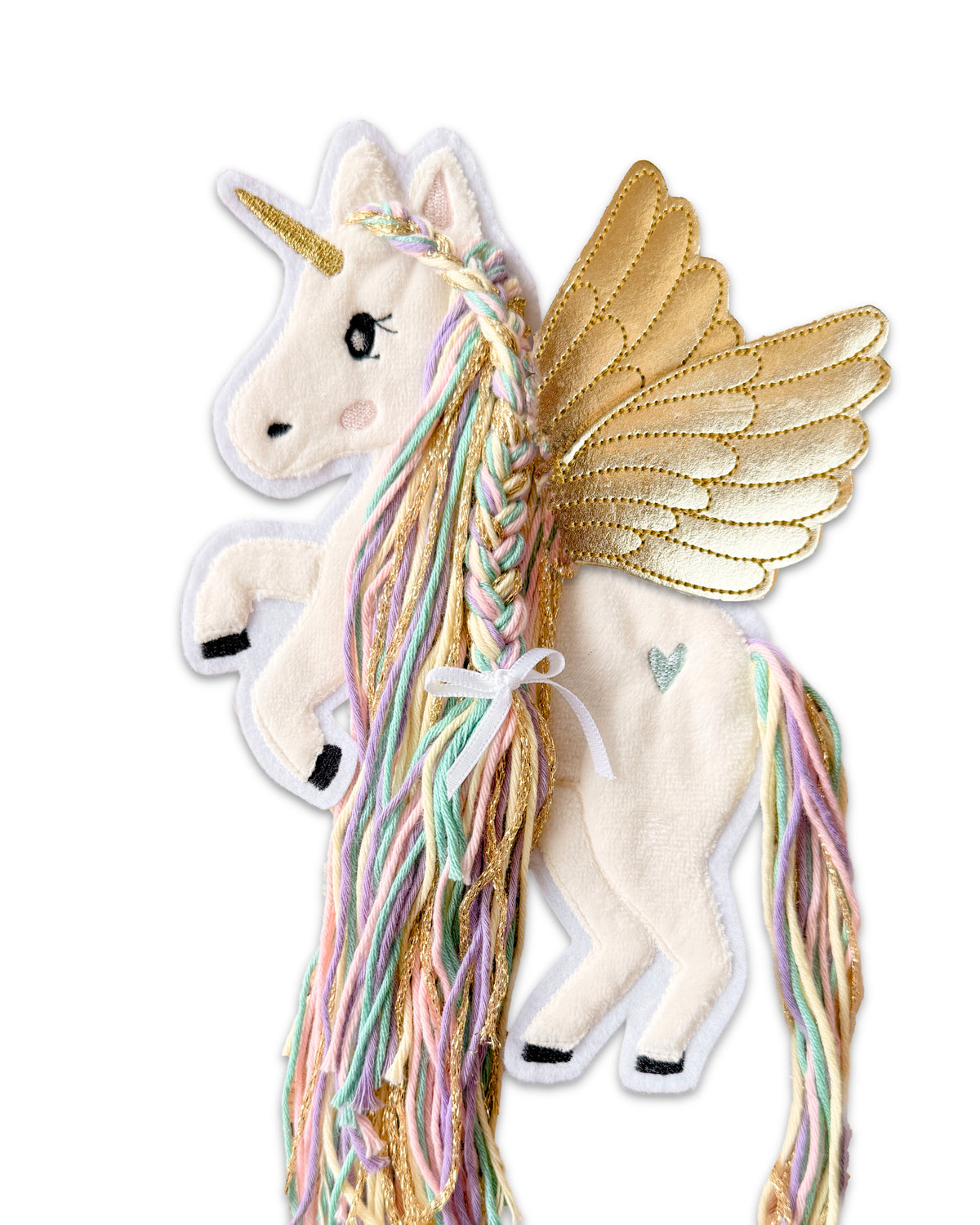 Applikation Pegasus "Pia" - Regenbogen/Gold