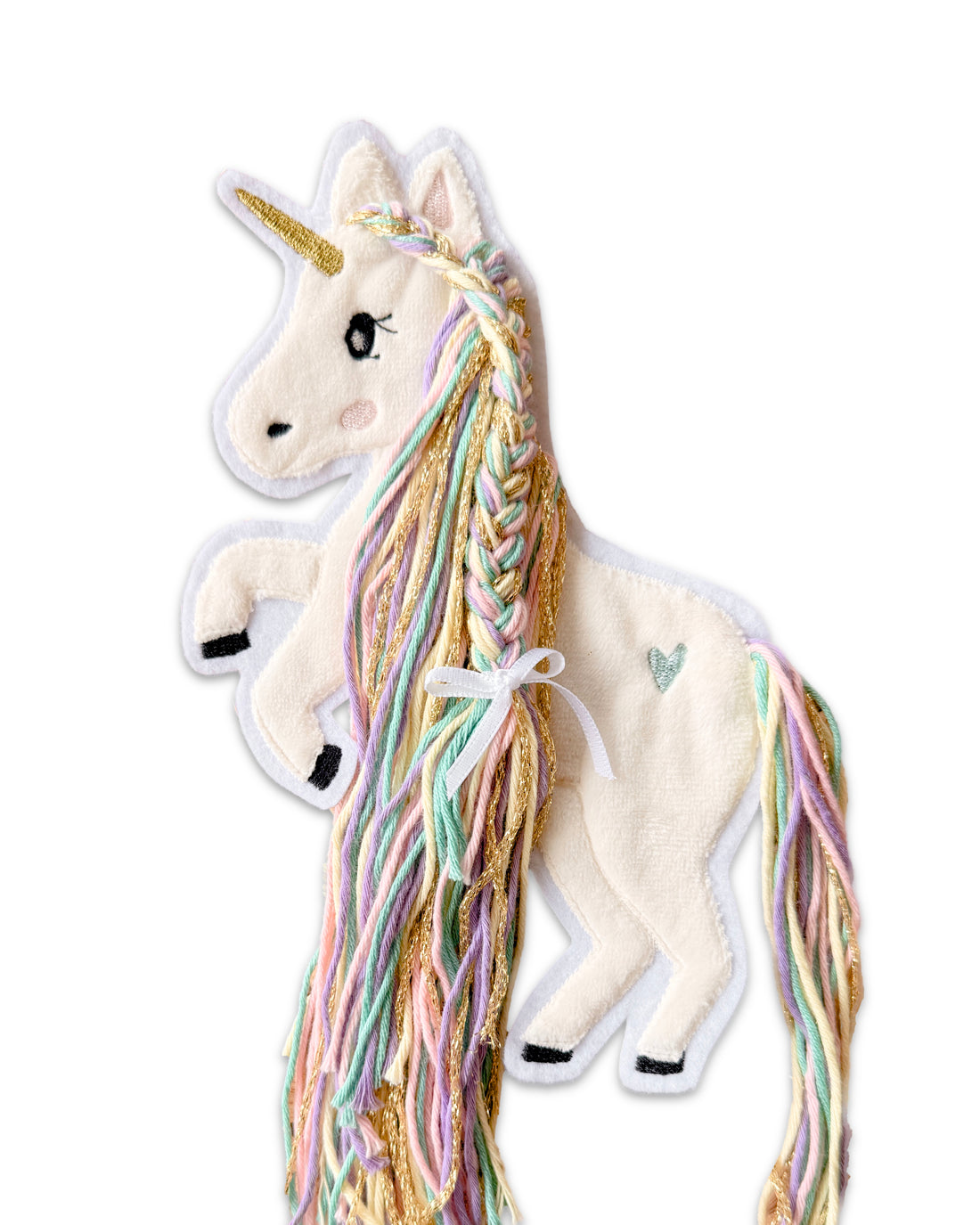 Applikation Einhorn "Ella" - Regenbogen/Gold