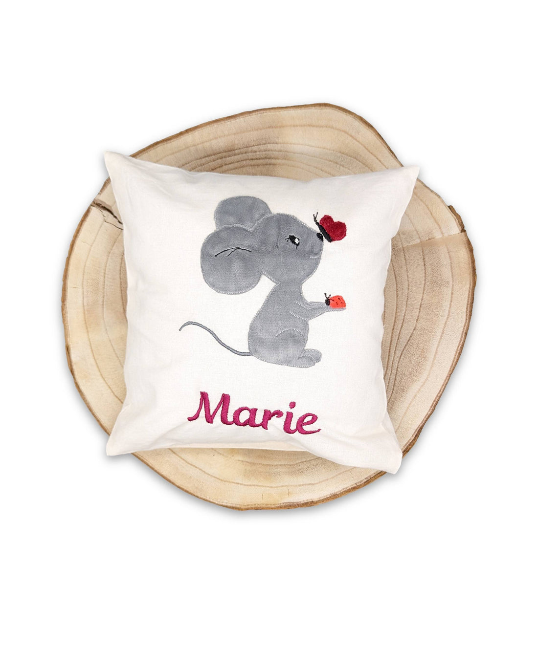 personalisiertes Mini-Kissen mit Maus &quot;Marie&quot;