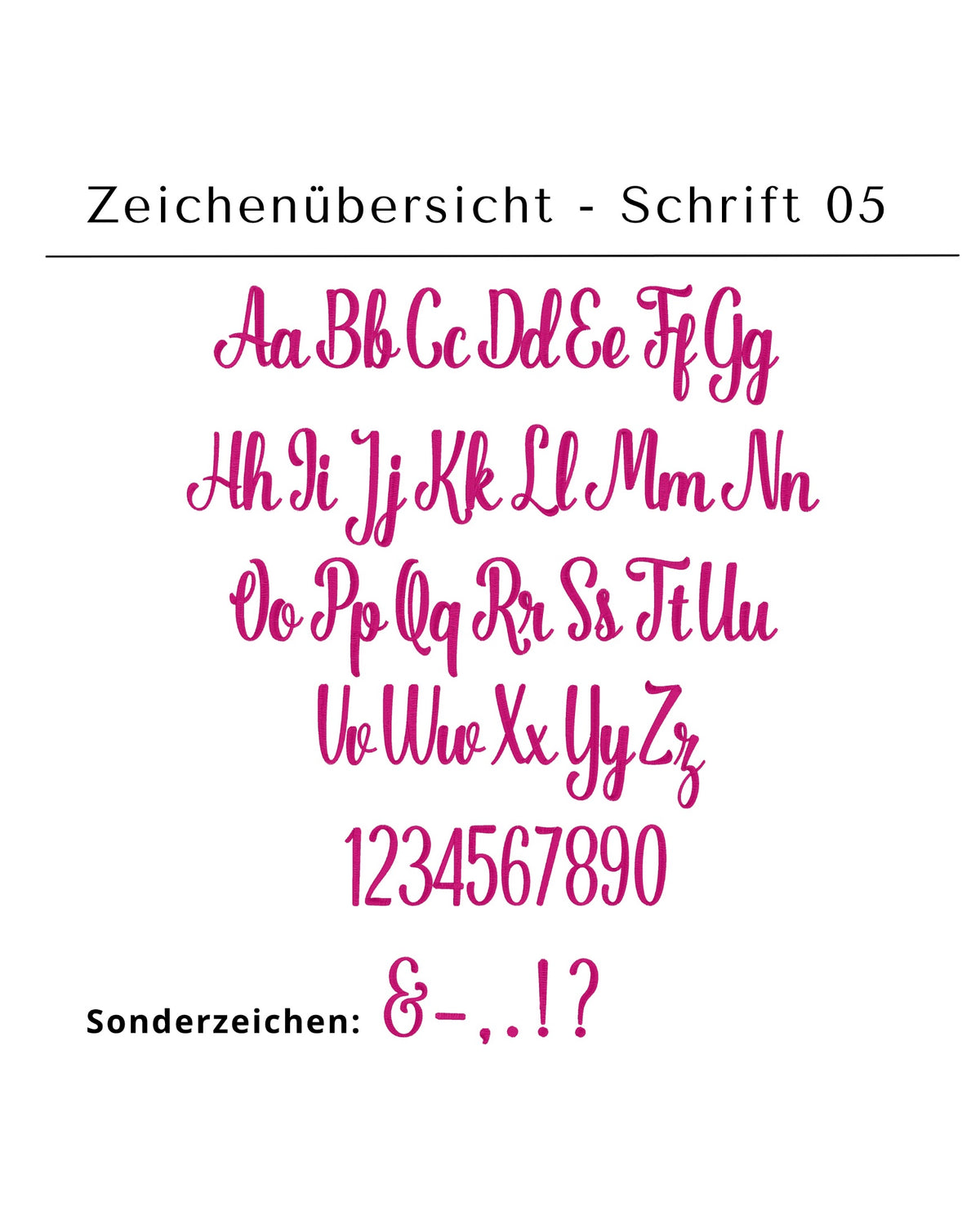 Datumsapplikation auf weißem Filz - Schrift 05