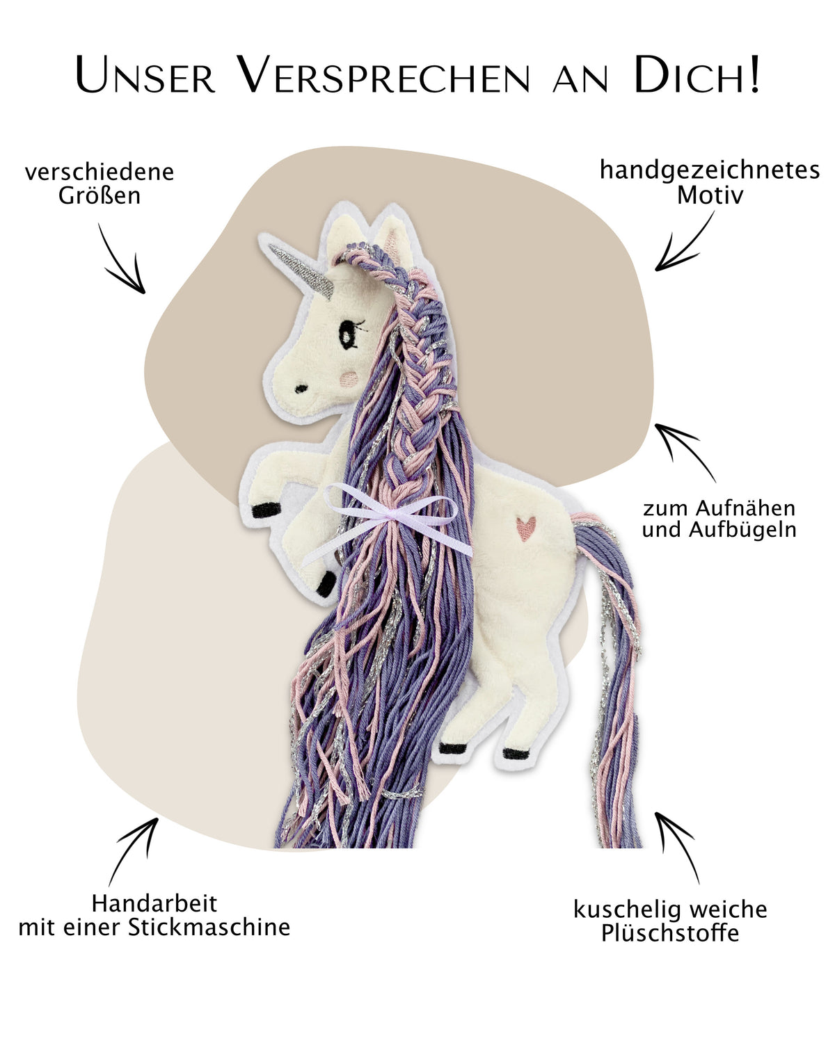 Applikation Einhorn "Ella" - Lila