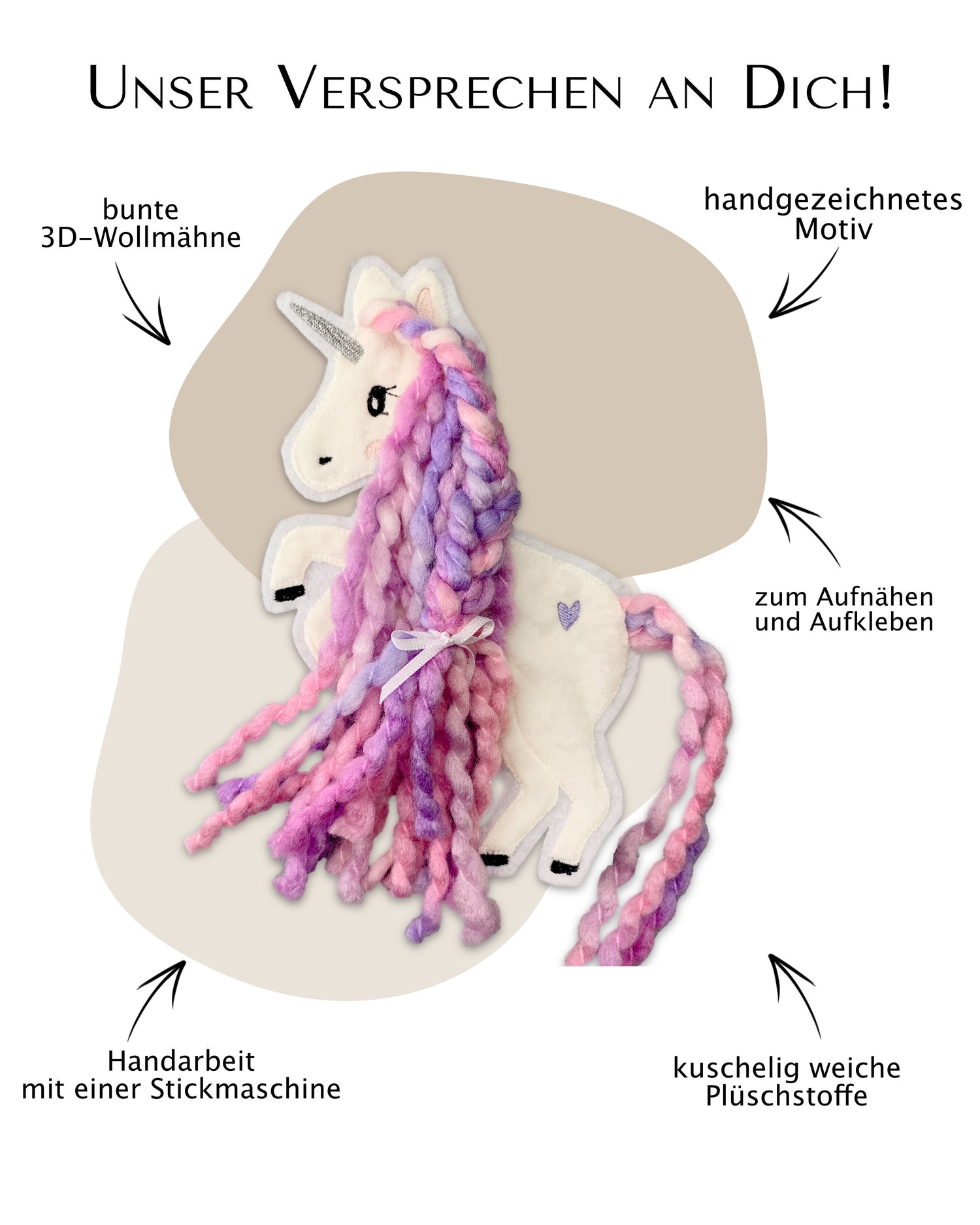 Applikation Einhorn &quot;Ella&quot; - Lollypop