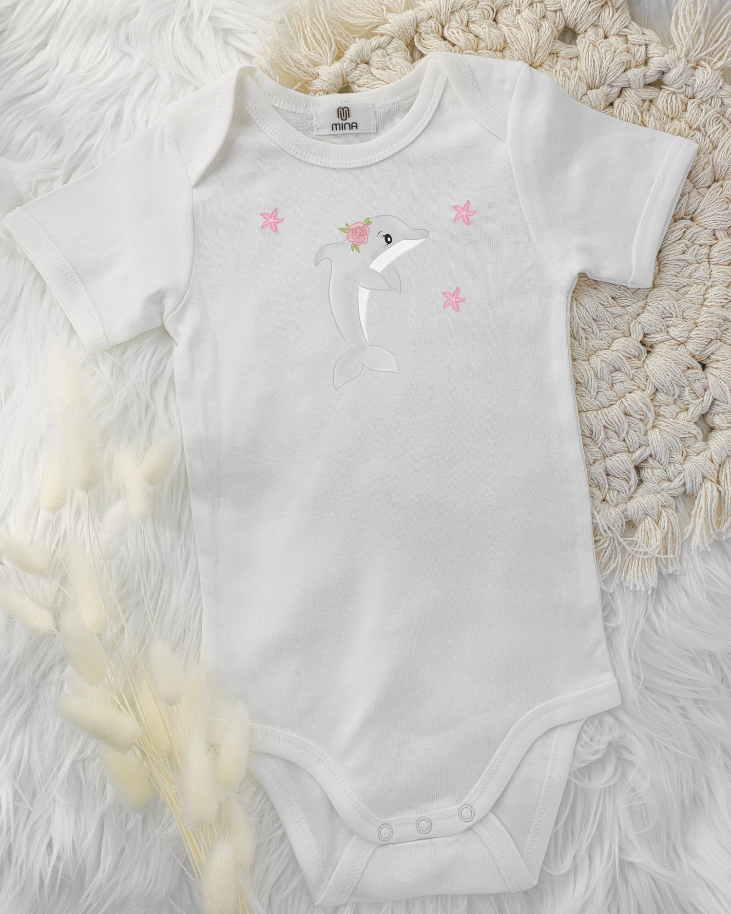 BabyBody mit Delfin Bügelbild