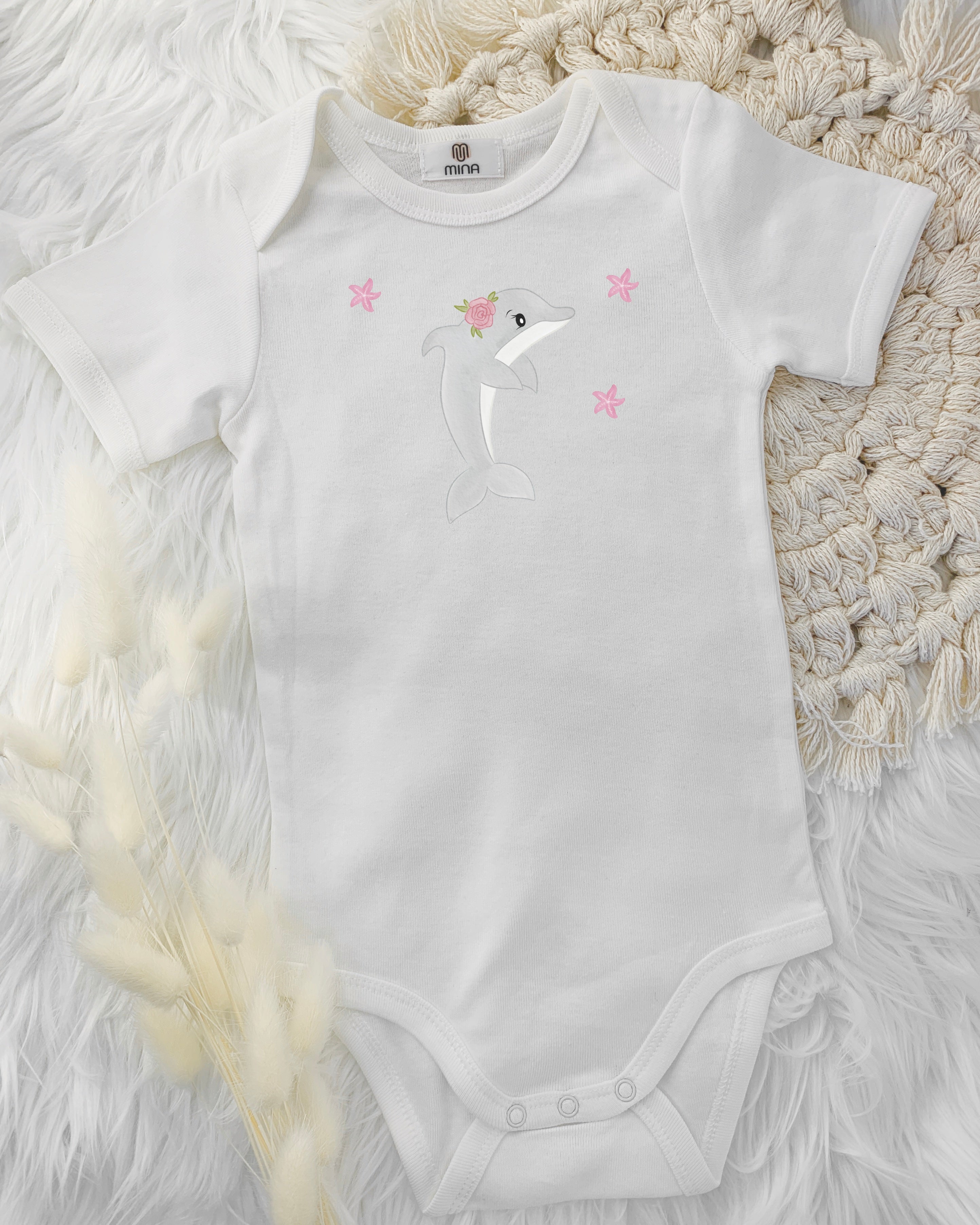 BabyBody mit Delfin Bügelbild