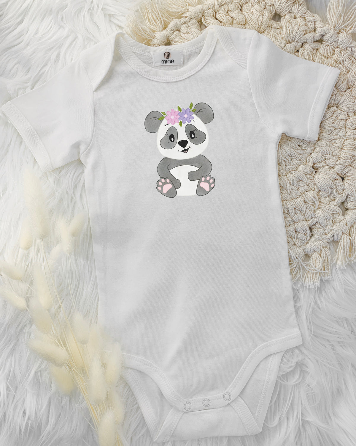 BabyBody mit Bügelmotiv Panda