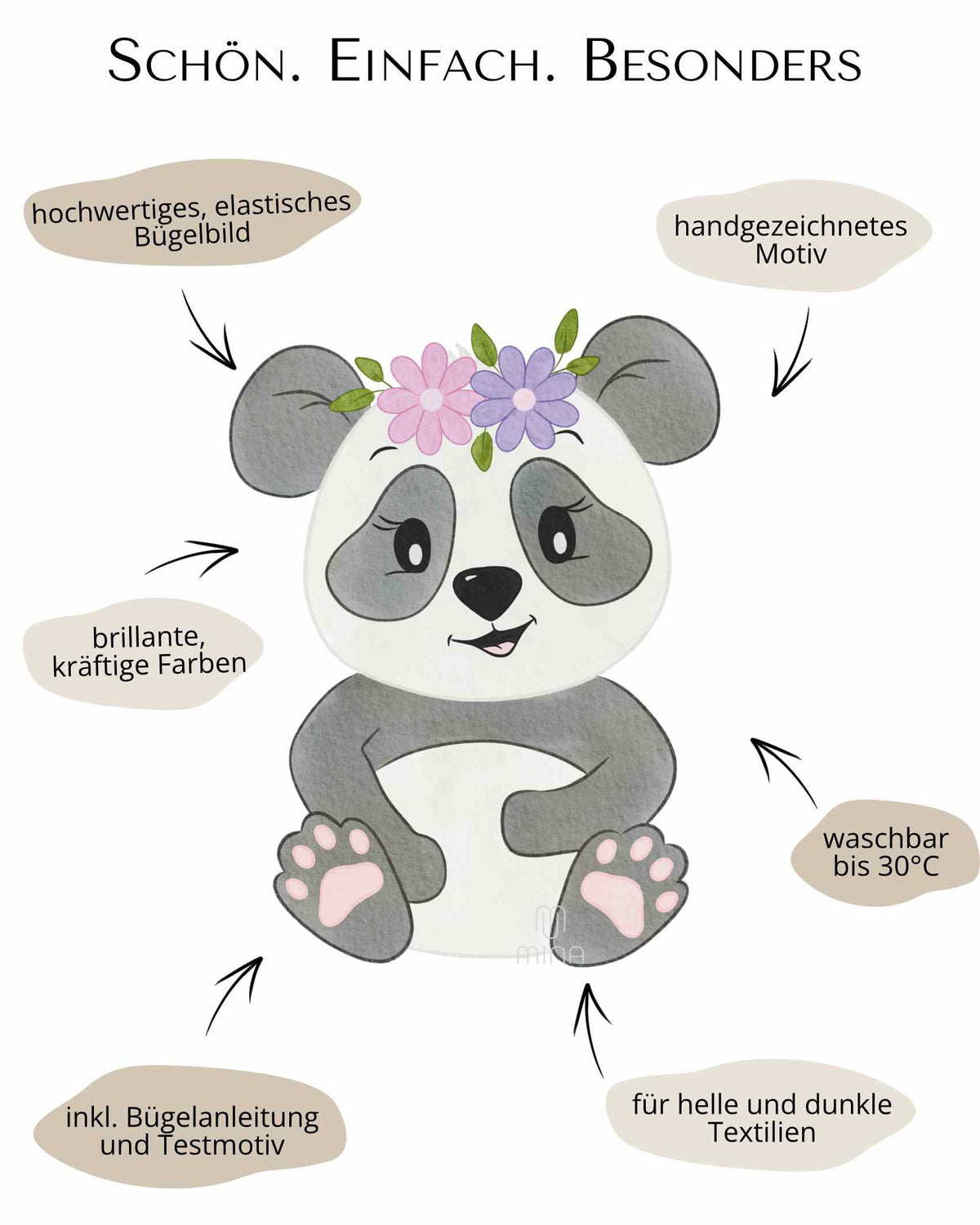 Panda Bügelpatch Vorteile