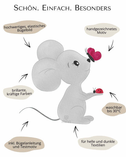 Bügelpatch Maus Vorteile