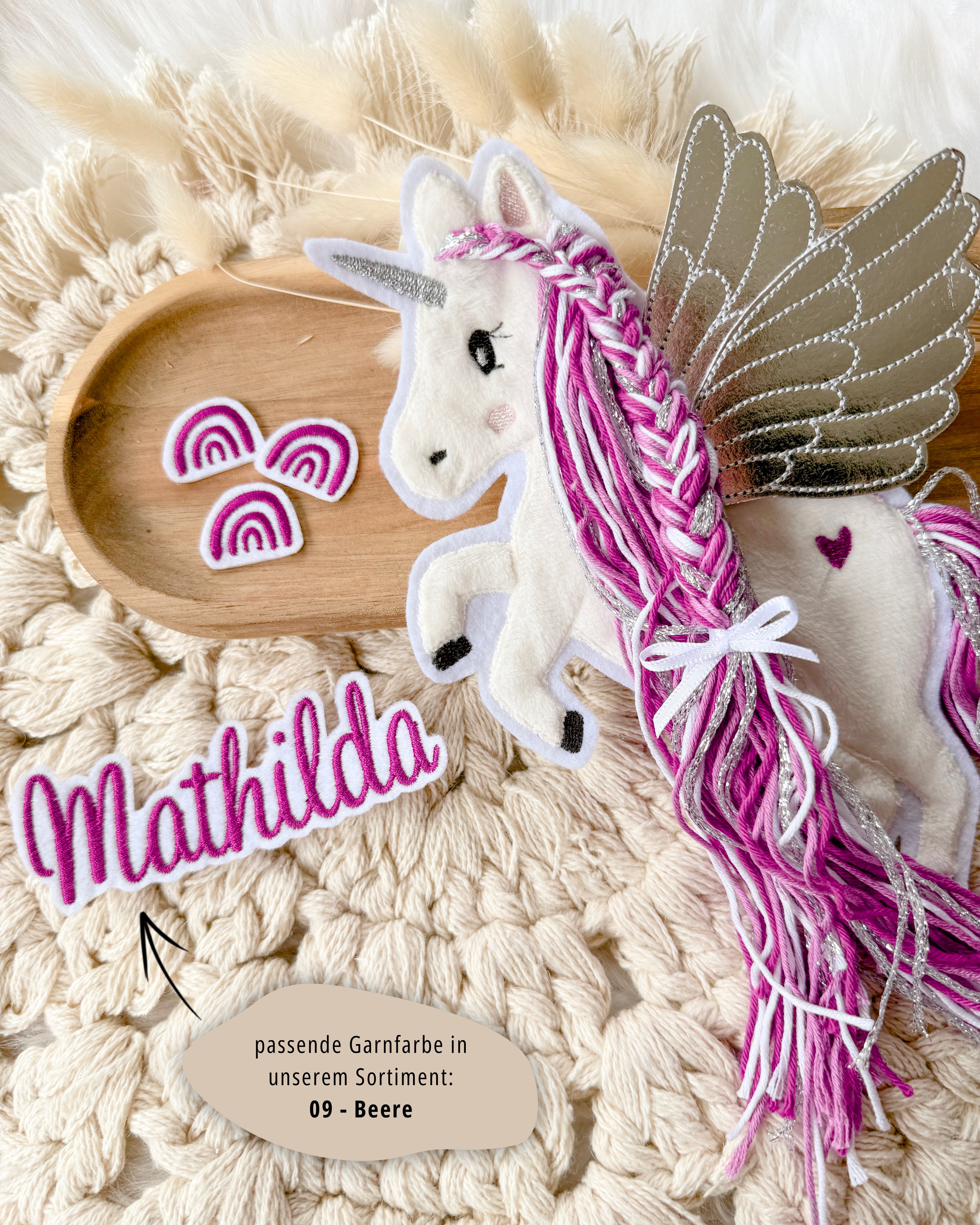 Applikation Einhorn "Ella" - Pink