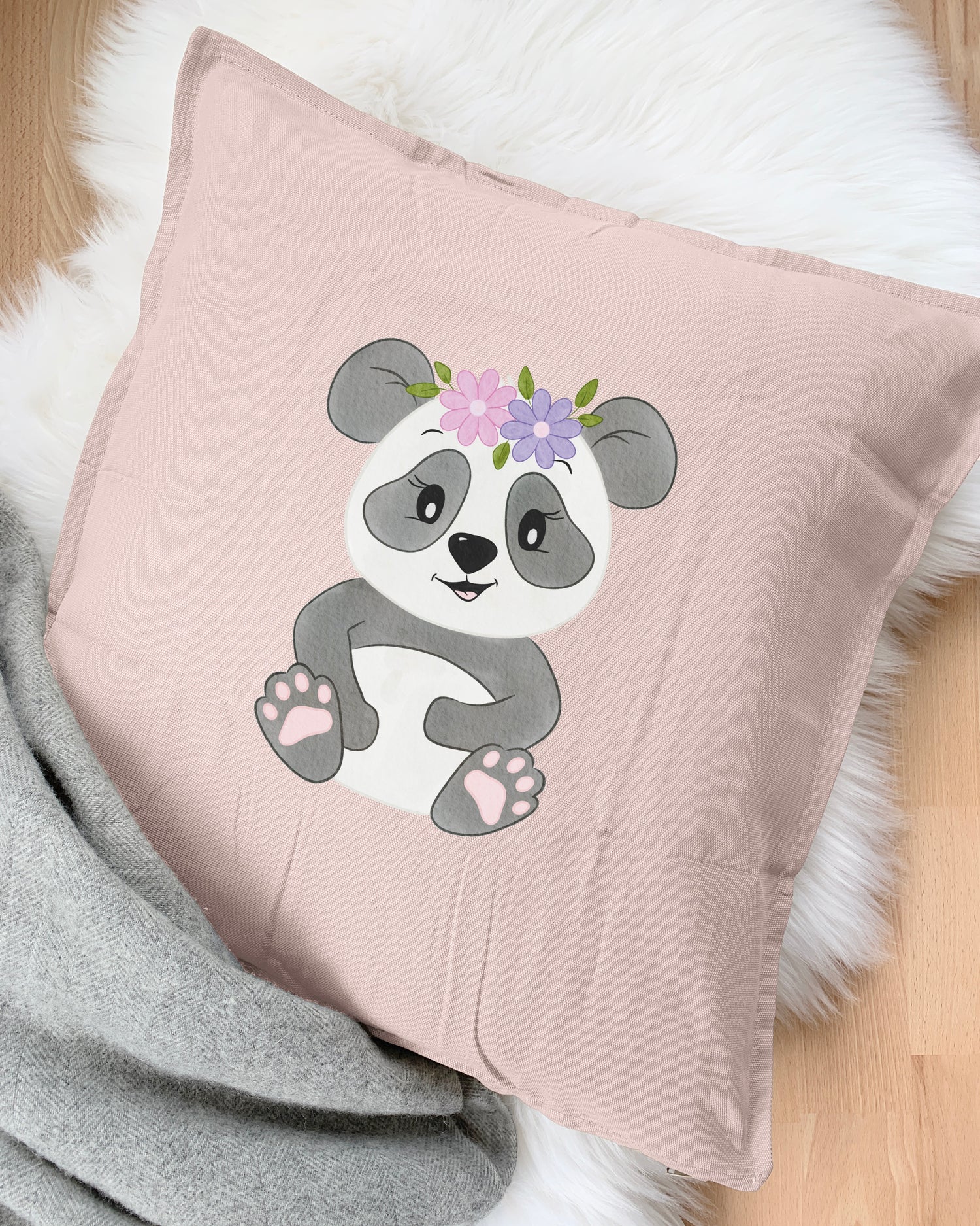 Kissen mit Panda zum Aufbügeln