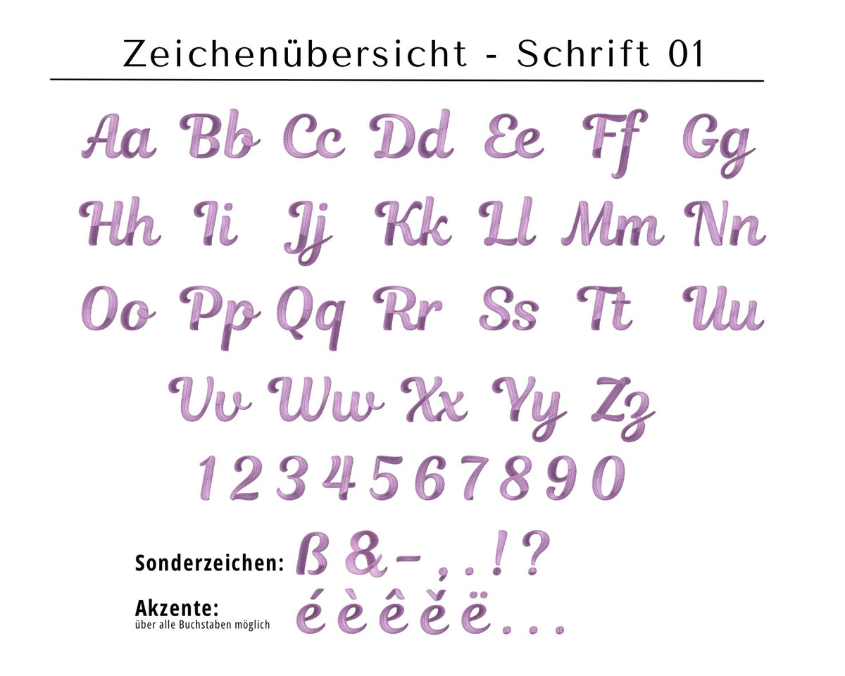 Buchstabenübersicht Schrift 01