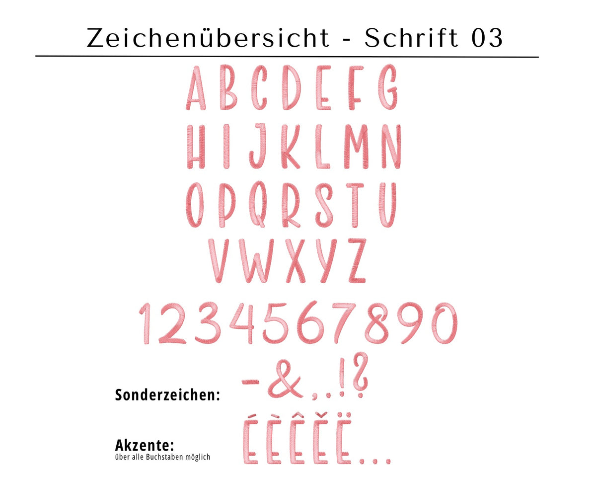 Buchstabenübersicht Schrift 03