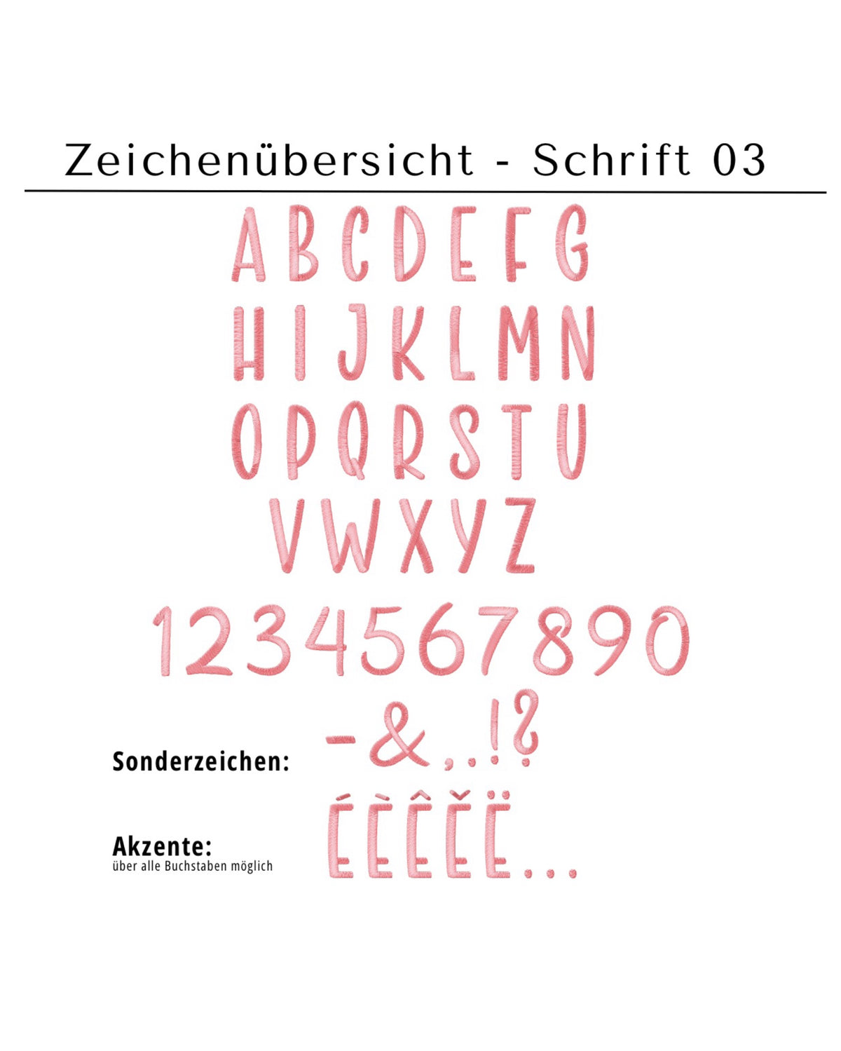 Namensapplikation auf weißem Filz - Schrift 03