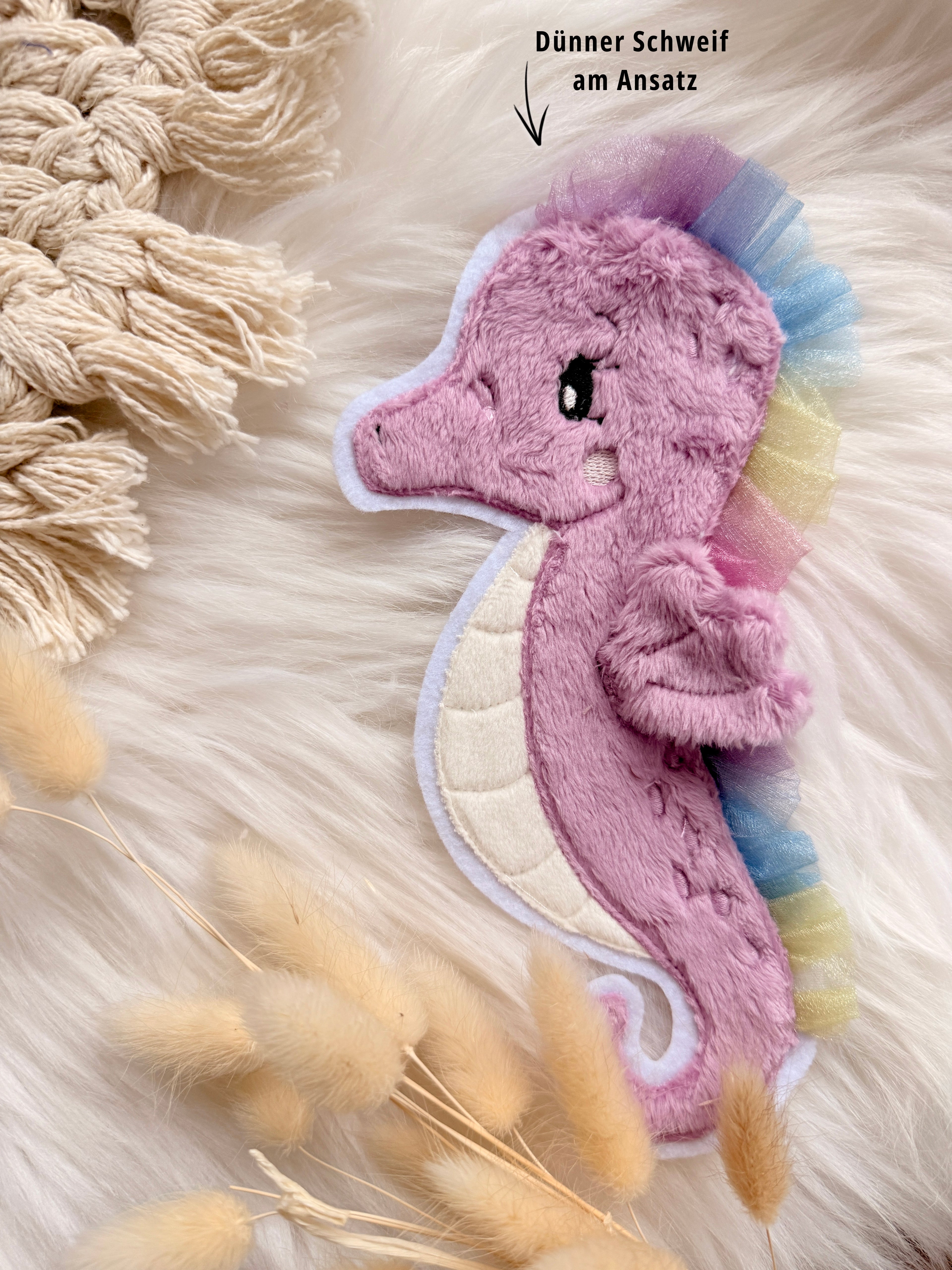 B-WARE Applikation Seepferdchen "Susi" in Lilac