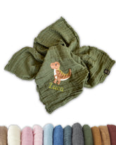 Musselintuch Dino grün